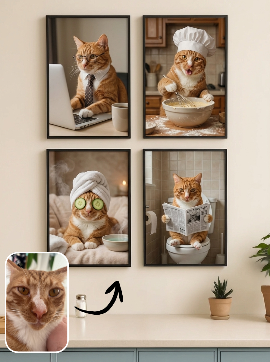 Beautiful custom pet portraits with woman and three dogs